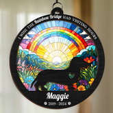 Personalized Pet Memorial Ornament, Dog Memorial Rainbow Bridge Suncatcher Ornament, Sympathy Gift Christmas Ornaments for Dog Lovers